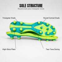Semelles de chaussures de football personnalisées en TPU bicolore injecté avec crampons mixtes ronds et triangulaires pour chaussures de football pour hommes