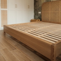 Lit Queen Size pour Enfants en Bois Massif, Design Français Moderne, Luxe, Écologique, Durable, Confortable, Meubles de Maison, Cadre de Lit Queen