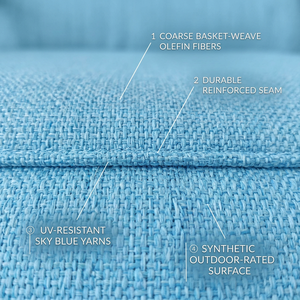 Coperta in Olefin Blu Cielo Impermeabile Resistente ai Raggi UV e allo Sbiadimento Tessuto 230gsm per Mobili da Esterno - Product Image 2