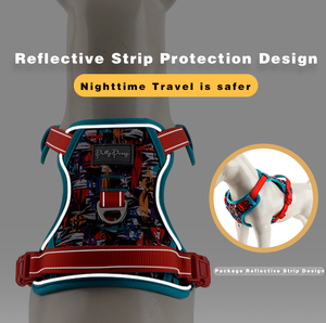 Arnés de perro de lujo de neopreno resistente con patrón DIY, proveedor de entrenamiento de mascotas de trabajo, arnés de perro personalizado con clip frontal al por mayor - Product Image 4