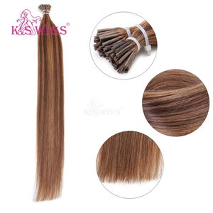 Extensiones de cabello K.SWIGS Premium I-Tip, cabello virgen Remy, doblemente tramado, completo y espeso de la raíz a la punta, textura lisa y sedosa. - Product Image 2