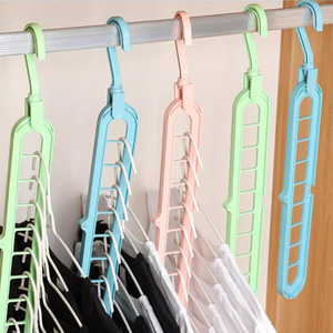 Gantungan baju Premium 9 Slot, Organizer kloset fleksibel PP hemat ruang - Product Image 2