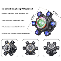 Ihomemix 6-Arm Bee Eye Moving Head RGBW Rotierendes Disco-Licht 150W Laser 4-in-1 Bühnenlicht DMX512/Schallaktivierte Partybeleuchtung