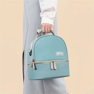 Double Deck Thermal Insulated Polyester Breast Pump Backpack Diaper Tote Baby <b>Bottle</b> Holder 15L Capacity Breast Milk Cooler <b>Bag</b> - Product Image 2