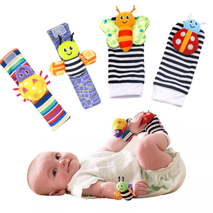 Offre Spéciale Doux En Peluche Infantile Bébé Enfants Poignet Hochets Âne Girafe Cerf Singe Chaussettes <span class=keywords><strong>Hochet</strong></span> Jouets - Product Image 1