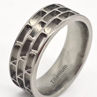 Bague en titane usinée CNC pour incrustation |   Base rainurée unisexe pour la création de bijoux avec incrustations d'opale, de turquoise et de pierres lumineuses