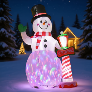 Luces Navideñas con Forma de Muñeco de Nieve, LED de Colores Cambiantes, Decoración Inflable para Exteriores, para Exhibición en Jardín Durante las Fiestas - Product Image 2