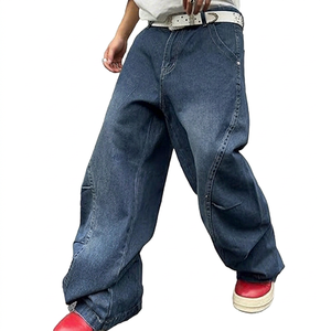 Nueva moda para hombre, pantalones vaqueros de pierna ancha, pantalones de talla grande para hombre, ropa de calle, pantalones de cintura alta para hombre, uso al aire libre - Product Image 1