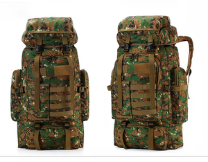 Sac à dos tactique de randonnée de voyage résistant à l'eau Sac à dos à fermeture éclair en polyester pour les aventures en montagne Logo - Product Image 1