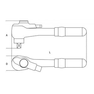 BETA - 009200809 1/2'' Reversible <b>ratchet</b> with <b>socket</b> locking system 1000V - EAN 8014230175799 OTHER INSULATED TOOLS - Product Image 2