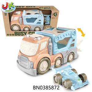 Nouvelle <span class=keywords><strong>grue</strong></span> d'ingénierie de bande <span class=keywords><strong>dessin</strong></span>ée de Friction avec <span class=keywords><strong>camion</strong></span> jouet léger et léger avec mini voiture à hochets - Product Image 5