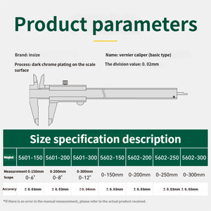 INSIZE thép không gỉ cơ khí Vernier Caliper công cụ đo lường 5602-200 0-200mm +/-0.03mm Độ phân giải 0.02mm 1 năm bảo hành - Product Image 5