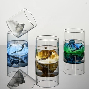 Vaso de Agua de Vidrio de Borosilicato de Diseño Novedoso 2026, Resistente a Altas Temperaturas, Vaso Japonés Guanshan, Vaso <span class=keywords><strong>Fujiyama</strong></span>, Jarra de Whisky de Vidrio - Product Image 1