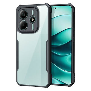 Alta calidad 4 esquinas anticaída negro TPU parachoques claro acrílico duro transparente contraportada funda <span class=keywords><strong>de</strong></span> teléfono para Redmi Note 14 5G - Product Image 1