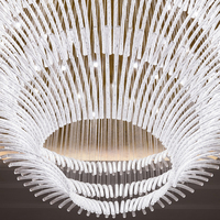 Lustre LED moderne de luxe en verre suspendu pour hall d'hôtel, grand luminaire personnalisé de haute qualité