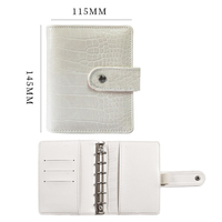 Carnet de voyage en cuir PU à spirale, agenda, planificateur, format A7, petit classeur, organiseur, portefeuille, classeur à 6 anneaux