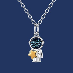 Nuevo Diseño Exclusivo: Collar <span class=keywords><strong>de</strong></span> Cadena <span class=keywords><strong>para</strong></span> Clavícula con Colgante <span class=keywords><strong>de</strong></span> Astronauta <span class=keywords><strong>de</strong></span> Dibujos Animados y <span class=keywords><strong>Pareja</strong></span> Viajera por la Galaxia, <span class=keywords><strong>de</strong></span> Aleación Plateada <span class=keywords><strong>de</strong></span> Moda - Product Image 6