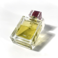 Flacon de parfum rectangulaire élégant personnalisé par le fabricant, transparent, pour emballage d'épices, flacon de parfum vide 100 ml