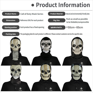 Masque de tête <span class=keywords><strong>Call</strong></span> <span class=keywords><strong>of</strong></span> <span class=keywords><strong>Duty</strong></span> Skull Mask Series pour bal masqué, accessoire d'horreur <span class=keywords><strong>Ghost</strong></span> Face, pour fête d'Halloween et accessoires de farce - Product Image 3