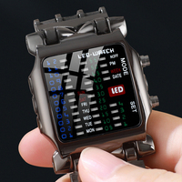Jam Tangan Digital LED Biner Pria Dial Besar Teknologi Elektronik Olahraga Grosir