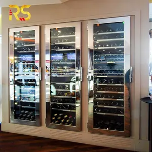 Armoire à vin murale moderne de luxe Foshan, étagères à vin en acier inoxydable, armoire à vin intégrée pour le <span class=keywords><strong>salon</strong></span> - Product Image 1