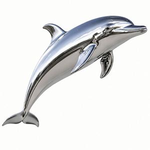 Jumping Dolphin Stainless Steel Sculpture <b>Mirror</b> Polished Animal Statue for <b>Garden</b> <b>Outdoor</b> Pond Landscape Decoration - Product Image 1
