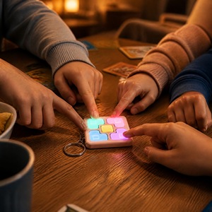 Cube <span class=keywords><strong>de</strong></span> jeu <span class=keywords><strong>mémoire</strong></span> LED clignotant personnalisé avec logo OEM, jouet électronique portable d'entraînement cérébral, porte-clés <span class=keywords><strong>pour</strong></span> enfants et <span class=keywords><strong>adultes</strong></span> - Product Image 3