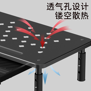 Office <b>Desk</b> <b>Computer</b> Riser Stand Carbon Steel Monitor Shelf Multifunctional Desktop Storage Rack - Product Image 4