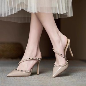 Moda specchio in <span class=keywords><strong>pelle</strong></span> con tacco <span class=keywords><strong>sandali</strong></span> da <span class=keywords><strong>donna</strong></span> colori personalizzati tacchi alti scivoli pantofole <span class=keywords><strong>sandali</strong></span> di lusso per le donne - Product Image 2