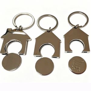 Hot Sell Wholesale Custom Metal Supermarket Cart Token Shopping Trolley Coin Holder <b>Keychain</b> - Product Image 1