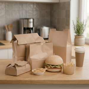 Boîte alimentaire rectangulaire jetable en papier kraft auto-élevable avec logo personnalisé imprimé pour hamburgers, boissons et snacks - Product Image 3