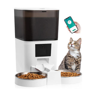 Distributeur automatique de nourriture pour chats intelligent WiFi Tuya pour deux chats, distributeur de nourriture sèche de 6 L avec séparateur et deux bols en acier inoxydable - Product Image 1