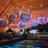 Irisé Poly Sphère Décoration Géant Écologique Gonflable Argent Coloré Boule De Mariage Grand Gonflable Globe Miroir Ballon