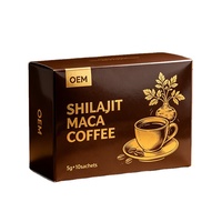 Café Noir Arabica Instantané OEM Personnalisé avec Shilajit et Maca – Aphrodisiaque pour Hommes, Améliore la Vitalité Masculine et Booste l'Énergie