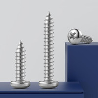 Vis autotaraudeuses en acier inoxydable à tête cylindrique cruciforme Phillips, filetage PT, pour plastique