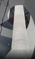 Lustre moderne pour escalier de villa duplex avec lampe LED en cristal de verre rotatif ajouré, design extra long