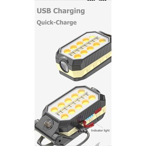 Multifunctional Car <b>Work</b> <b>Light</b> <b>Rechargeable</b> USB Charging Portable <b>LED</b> White <b>Light</b> Plastic Body Black - Product Image 1