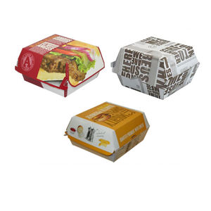 Logo di stampa riciclato usa e getta innovativo stampato personalizzato scatola di imballaggio per fast food hamburger in vendita - Product Image 5
