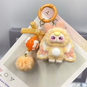 Nuevo Llavero de Peluche Flocado 3D para Bebés de 3 Años, Colgante de Bolsa de Dibujos Animados, Bonito Regalo de Recuerdo, Llavero de Muñeca de Plástico Labu - Product Image 5