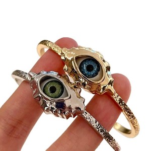 Pulseras de brazalete de aleación de zinc chapadas en oro con diseño de ojo, joyería de moda para fiesta para mujer - Product Image 3