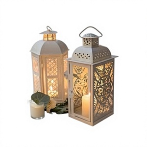 Ornate Metal <b>Lantern</b> with Candle <b>Light</b> <b>Indoor</b> Wedding Decor Square Shape Eco-Friendly Ramadan Adult Use Good Quality - Product Image 1