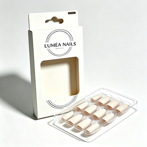 Boîte de présentation de luxe vide pour faux ongles à presser, avec fenêtre, vente en gros directe usine - Product Image 4