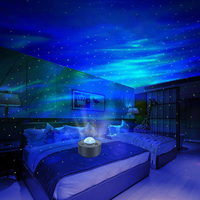 Lampu Proyeksi Langit Berbintang Lampu Suasana Bulan Isi Ulang USB dengan Laser Aurora Warna 4W untuk Pencahayaan Malam Ruang Tamu Kamar Tidur
