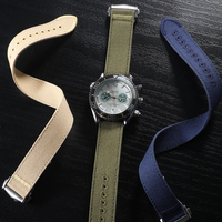Bracelet de montre en toile de voile 20 mm 22 mm avec boucle déployante, bracelet de montre en nylon double couche avec boucle pliante