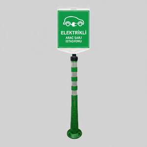 Station de recharge pour véhicules électriques, ensemble de délimiteurs verts double face, type de guidage de stationnement - Product Image 2
