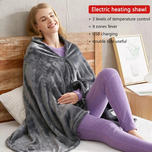 Wholesale <b>Heated</b> Warm <b>Blanket</b> Wearable <b>Throw</b> Fleecy Fitted Thermal <b>Blankets</b> Shawl <b>Blankets</b> for Winter - Product Image 2