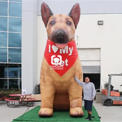 Big Inflatable Dogs Customized Commercial Advertising Inflatable Dog Character 3D PVC Standing Dog Model