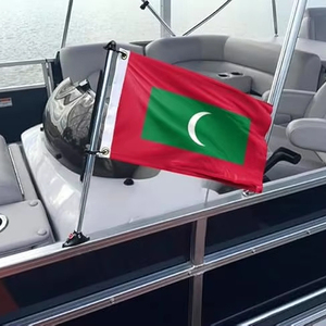 Drapeau de bateau des Maldives double face aux couleurs vives avec 2 œillets en laiton à l'extérieur - Product Image 1