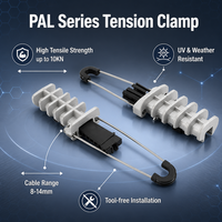Pince de tension autoportante PAL1500 pour câble ADSS, fixation par cale pour câble à fibres optiques, de 11 mm à 14 mm, directement de l'usine