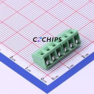 WJ124-3.81-6P Screw Terminal Block Through hole Component (THT),P=3.81mm Connector 1x6P 3.81mm Green Through Hole - Product Image 1